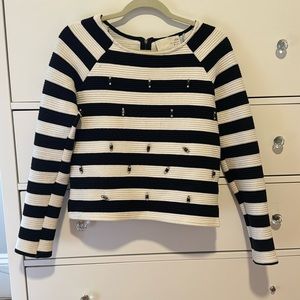 J.O.A Los Angeles Beautiful Black and White Stripe Sweater/Shirt